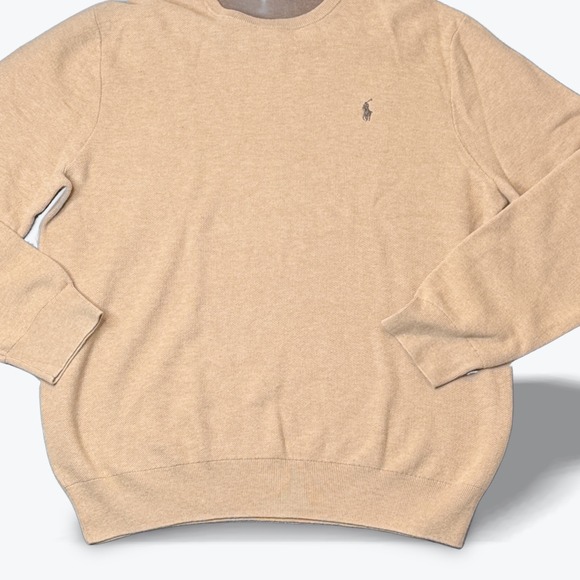 Polo Ralph Lauren Crewneck Sweater Mens XXL Pima Cotton Embroidered Brown Preppy